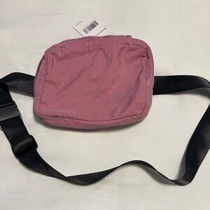 Pink Belt Bag with Black Strap